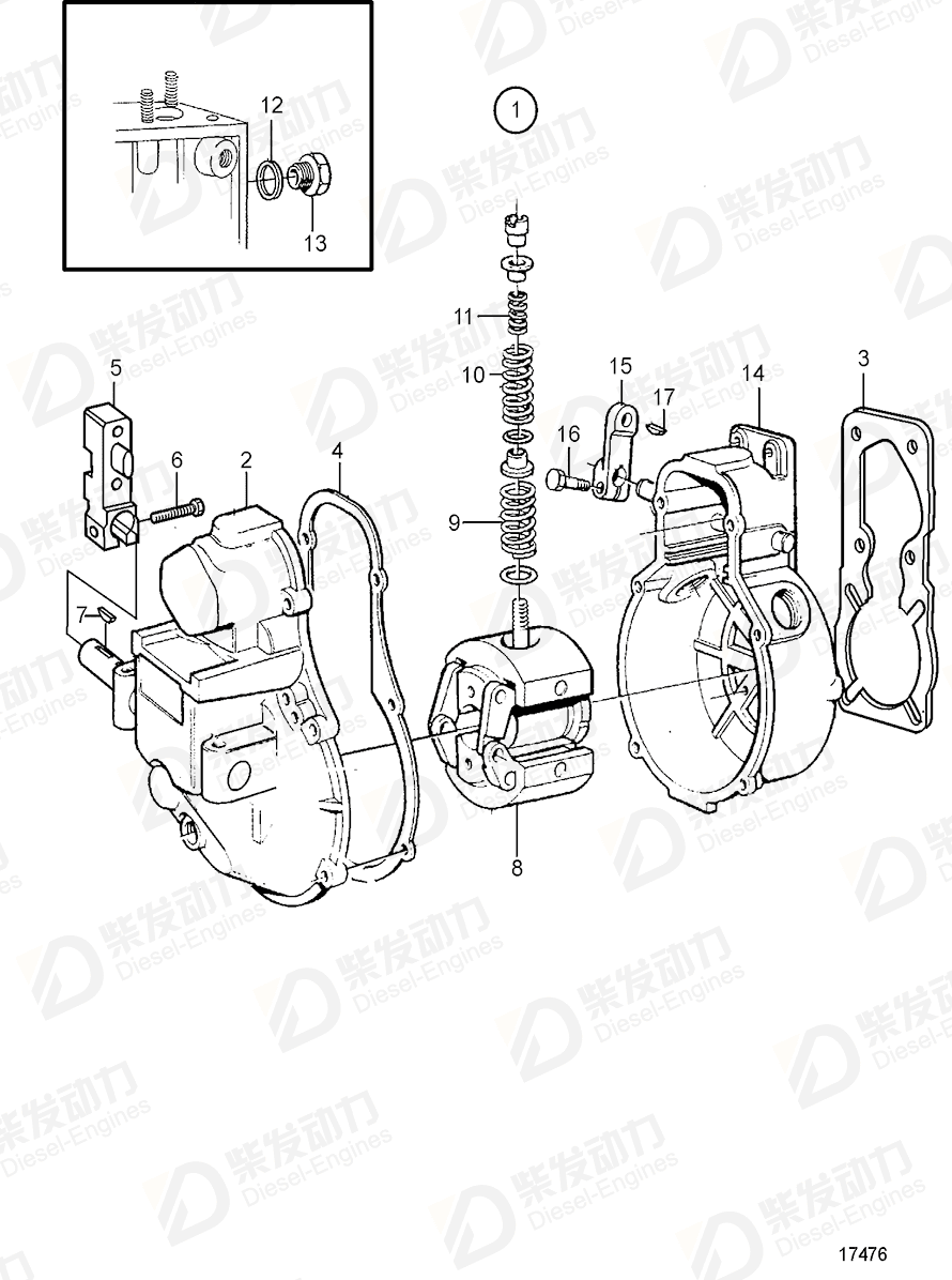 volvo penta Governor 3829565 Drawing